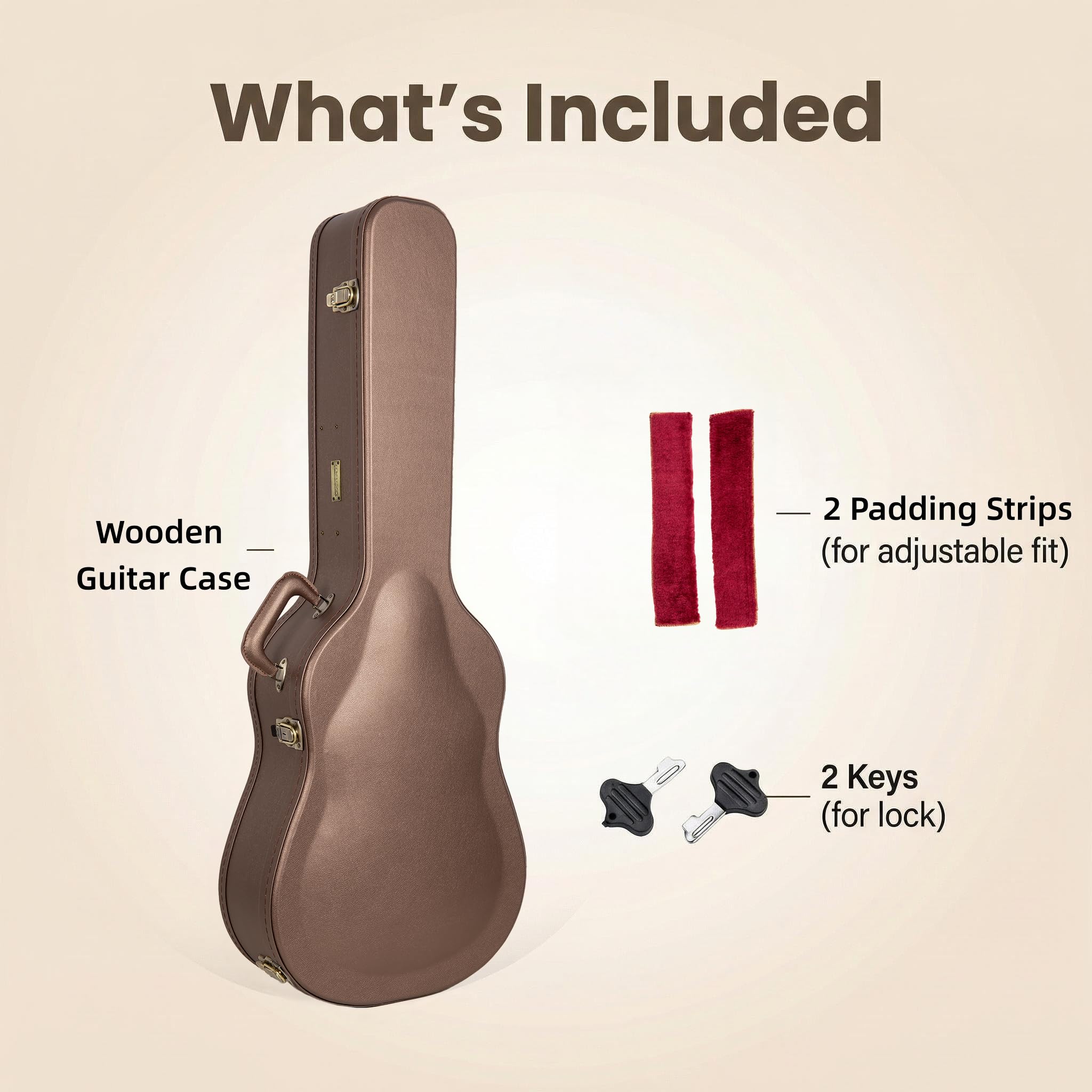 Crossrock Étui Rigide en Bois pour Guitare Classique 4/4 | Finition Chocolate Brown, intérieur Velours Bordeaux, Serrure – Designer Series