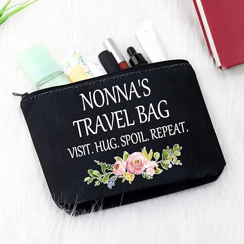 Miniatura 5 de GJTIM Nonna Regalo para abuela de nietos Nonna regalo de viaje abuela bolsa de maquillaje bolsa de maquillaje, Negro -