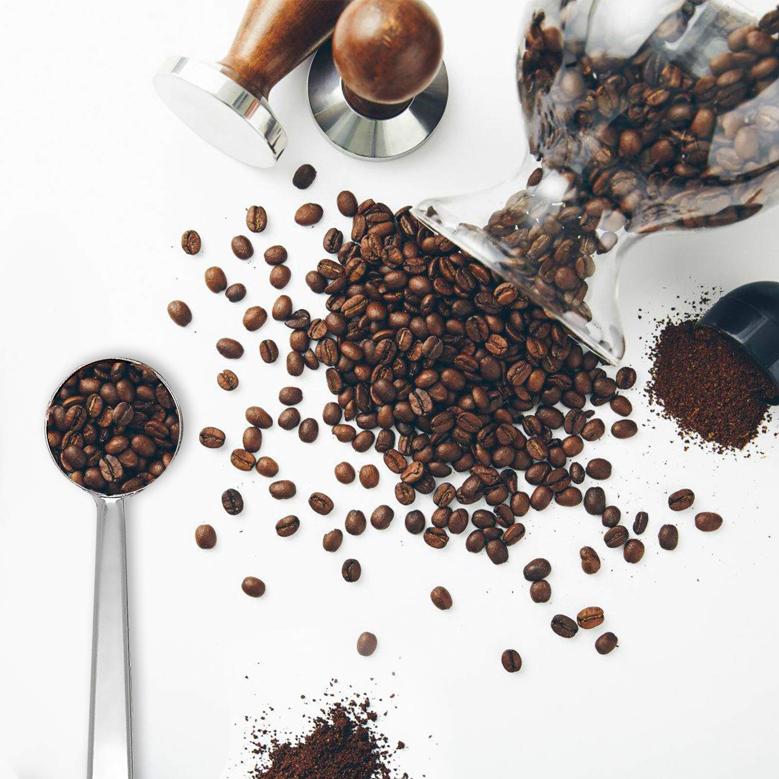 4 Pezzi Cucchiaini Dosatori Per Caffè Con Clip Per Borsa, Acciaio
