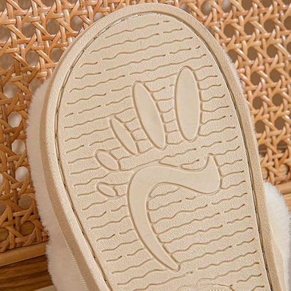 Bride Slippers, Women's Wedding Shoes for Bride, Plush Furry Warm Open Toe Cozy Fluffy Bridal Wedding Party Soft House Shoe for Bachelorette Party
