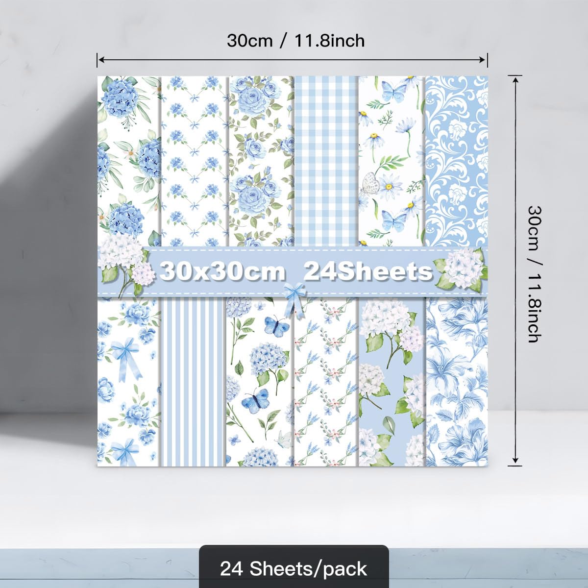 Hydrangea Floral Scrapbook Paper - 24 Sheets -2 Hydrangea Floral Scrapbook Paper - 24 Sheets -2