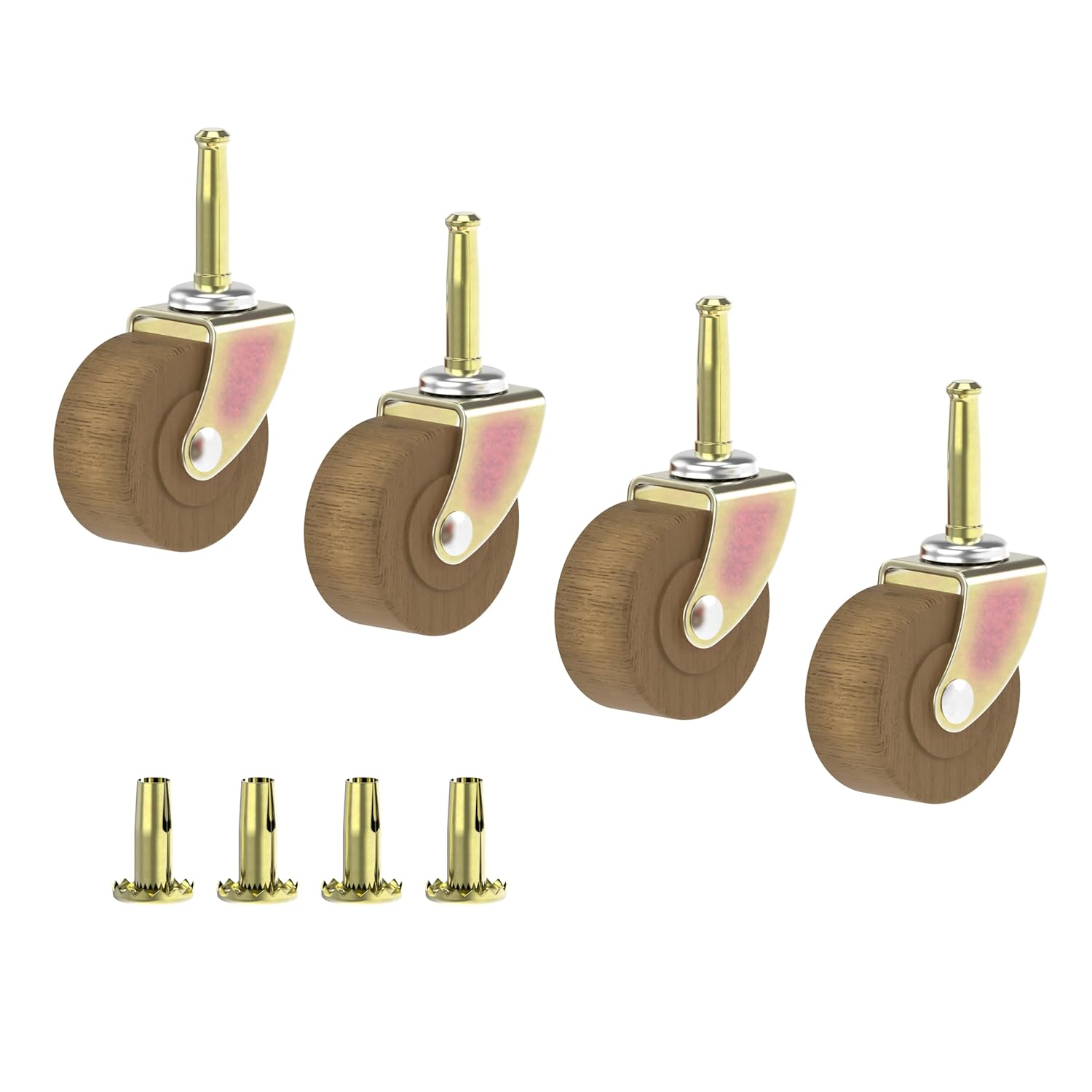 Wood Furniture Caster Wheel | Diameter: 2" | Stem Caster Wheels for Table, Sofa, Chest, Dresser, Cabinet, Cart, Chair | Vintage Furniture Rollers | UA-322-CW