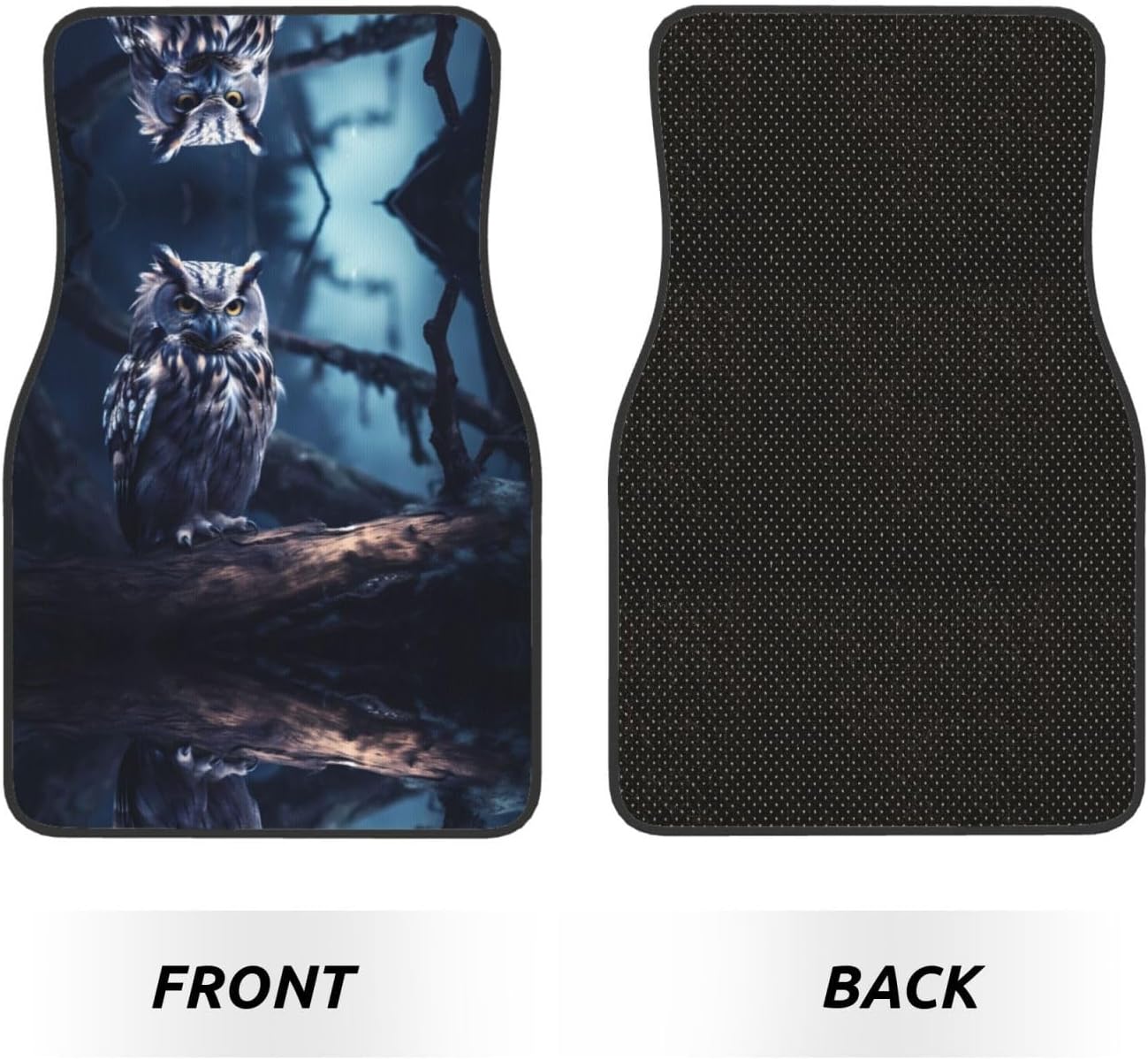Late Night Owl Patterned car mats 4-piece set | For cars/SUVs/trucks | Firm fit without displacement
