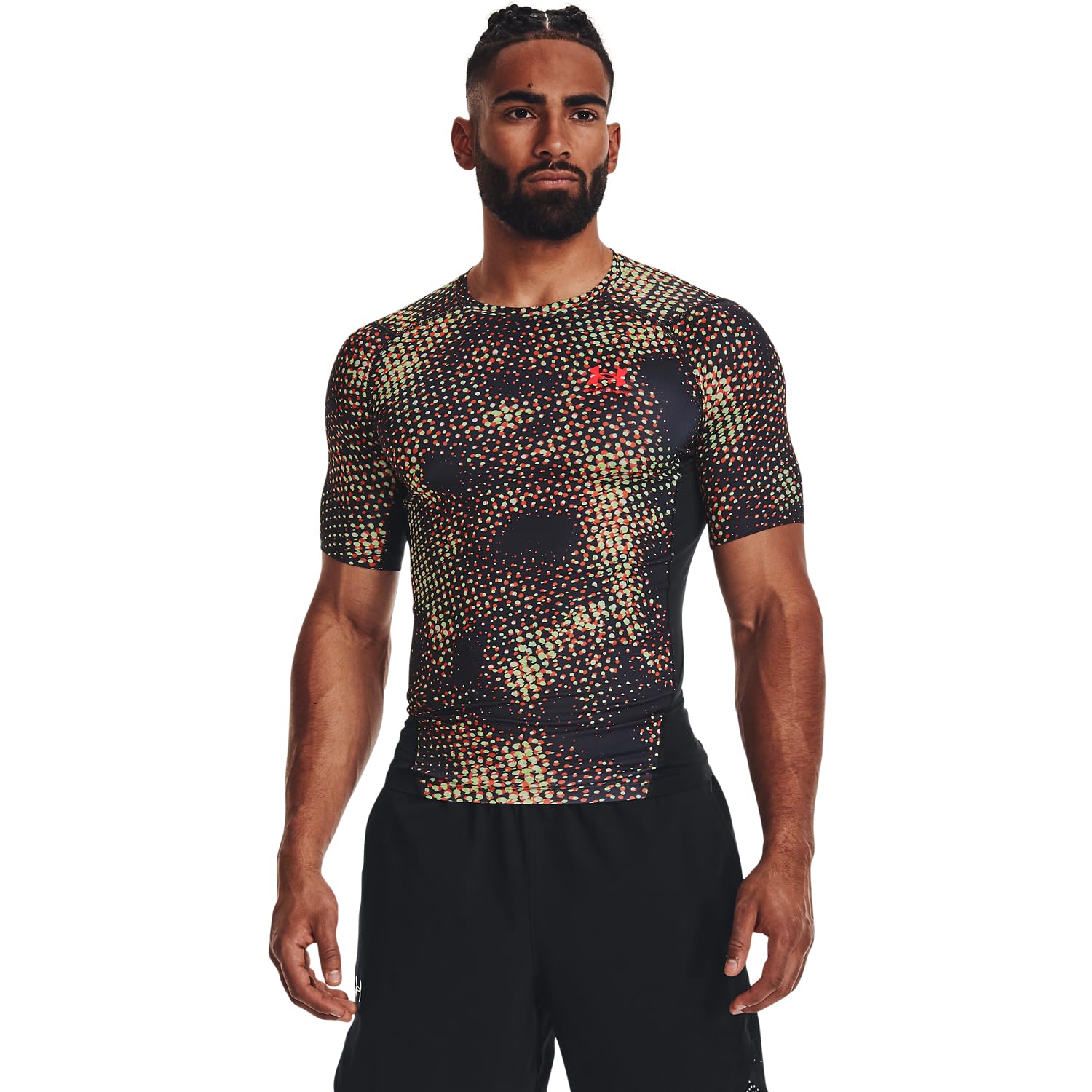 Under Armour HeatGear® 1373819-002 - Pantaloncini da Uomo, con Stampa a Compressione, Colore Nero