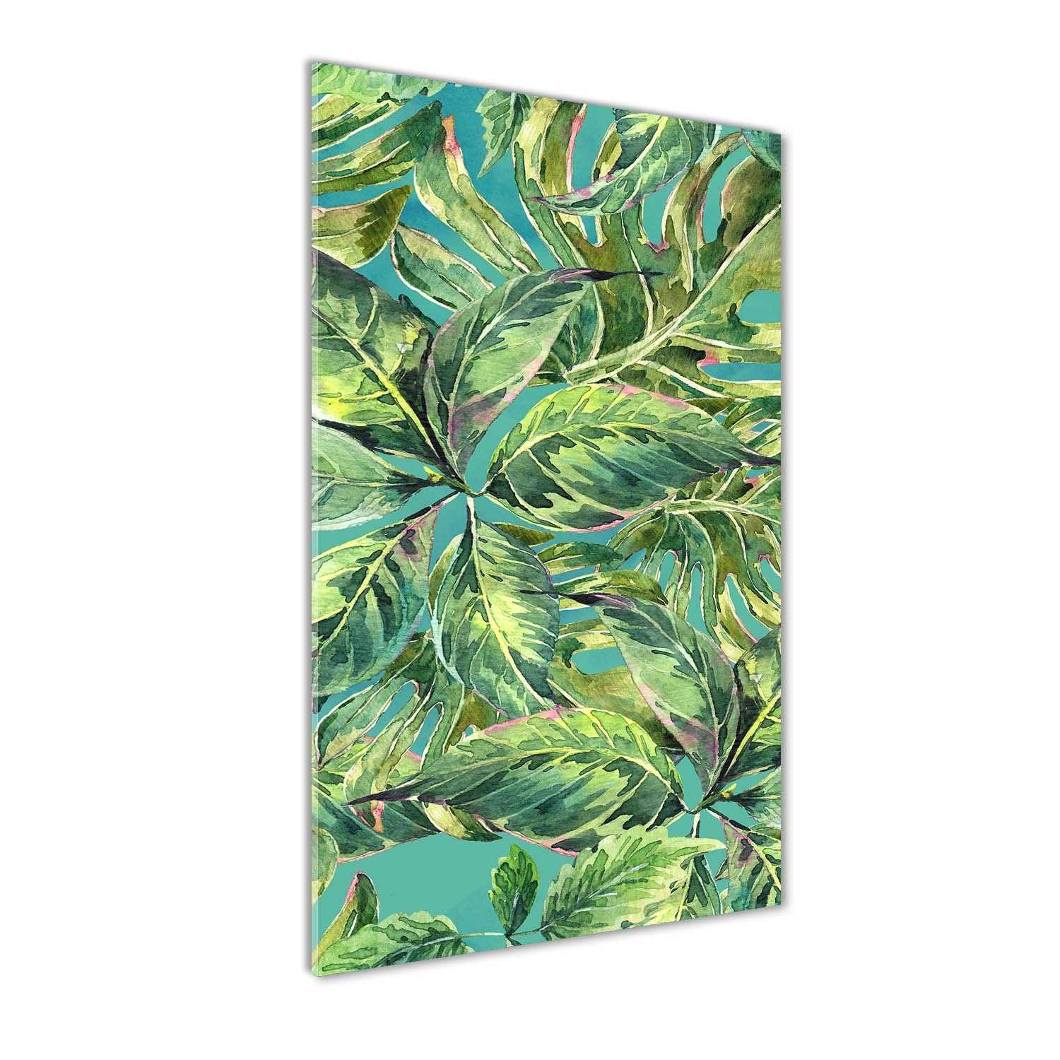 Peinture sur verre trempé 70x140cm Tulup image grand format de feuilles exotiques