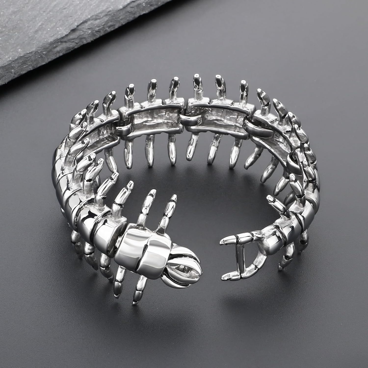 316L Stainless Steel Scorpion Centipede Mens Bracelet Bangle Vintage Punk Silver Black Gold Bracelet for Men Polished Mens Jewelry Gift for Him
