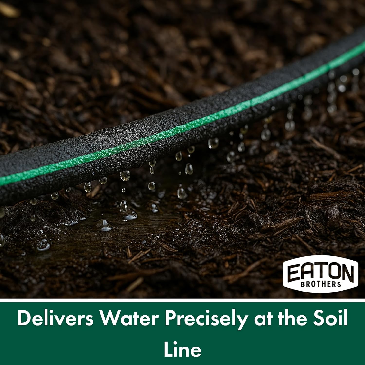 Eaton Brothers Bulk Soaker Hose – 250 ft x 5/8 Inch Inner Diameter Recycled Rubber Soaker Hose – Long Black Garden Hose – Commercial Grade Watering System for Lawn, Garden Beds & Landscapes