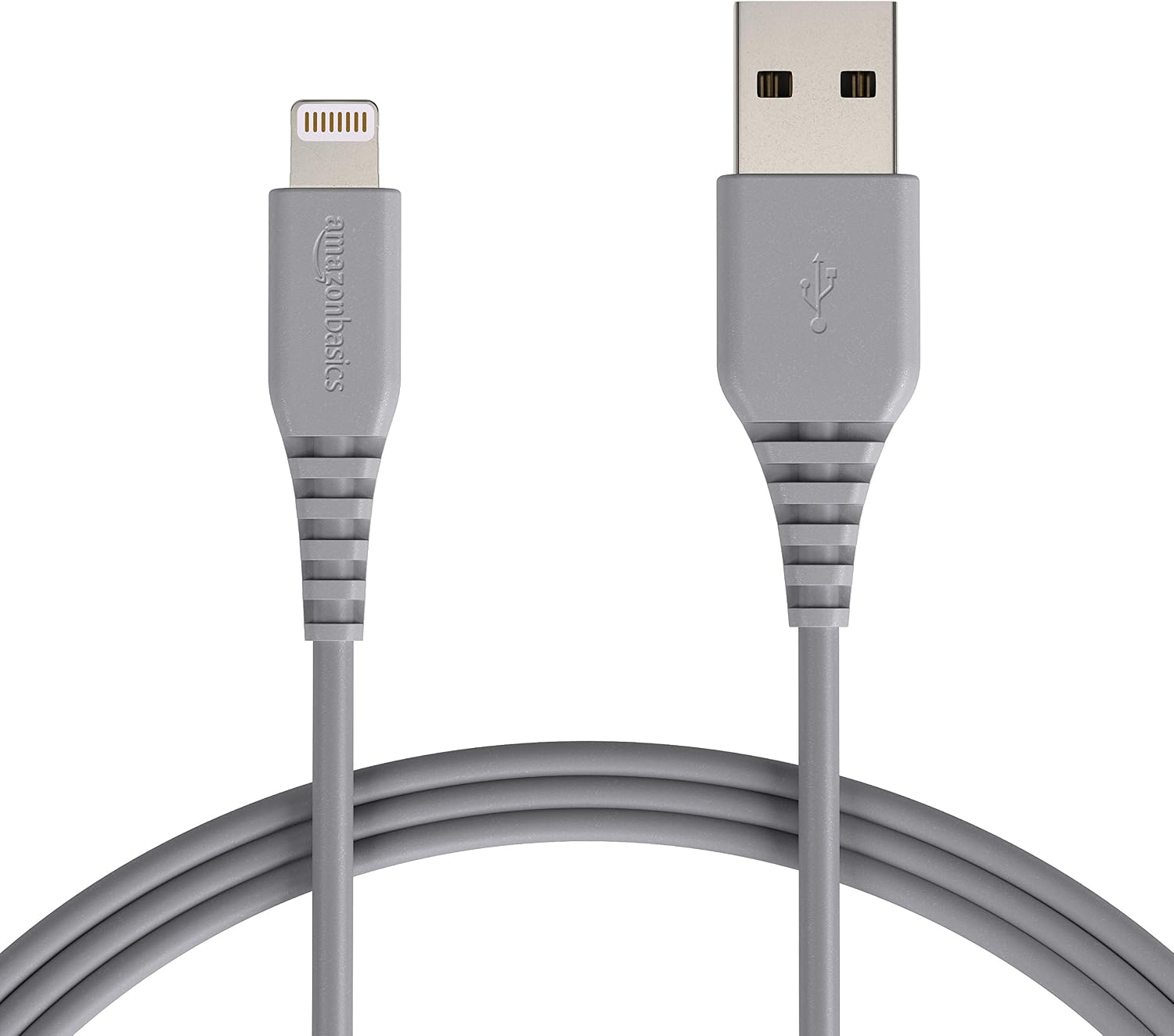 Amazon Basics MFi-Certified Lightning to USB A Cable for Apple iPhone and iPad - 6 Feet (1.8 Meters) - Gray