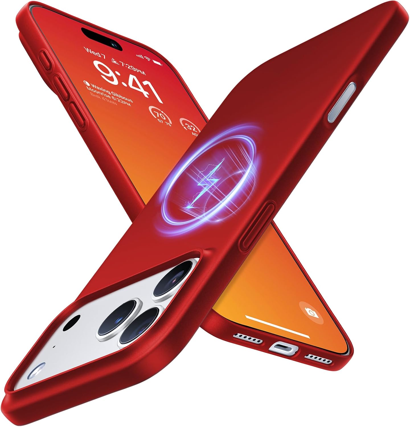 TORRAS Magnetic Slim Fit for iPhone 17 Pro Case 6.3 inch, Ultra-Thin, Compatible with MagSafe, Lightweight Matte Anti-Scratch Hard PC Cover Phone Case for iPhone 17 Pro OriginFit, Red 5-Lucky Red iPhone 17 Pro