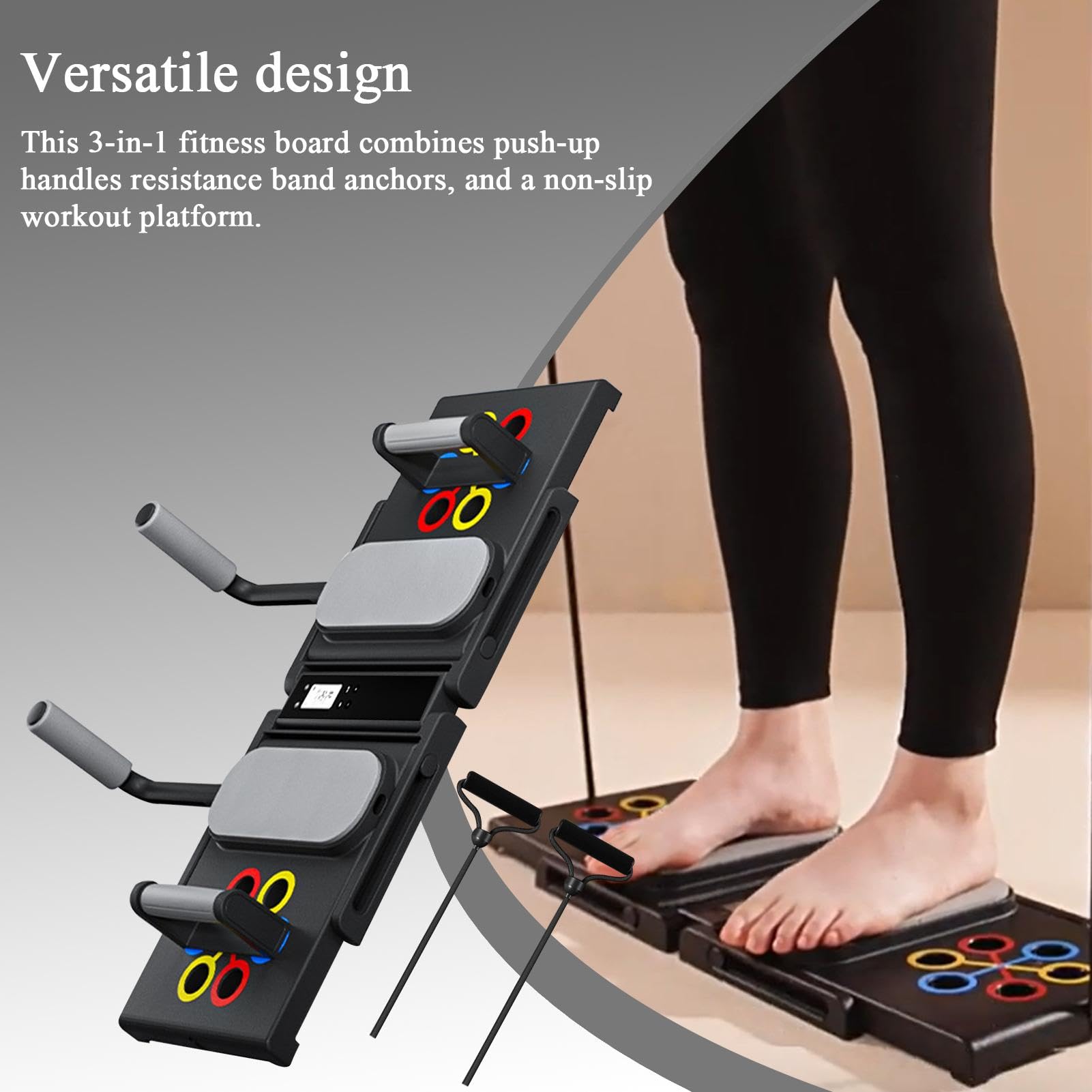 Tavola Per Flessioni Multifunzione, Include 5 Diverse Attrezzature Per L'Allenamento Multifunzione Portatile Pedana Per Flessioni, Brucia Calorie E Aumenta La Forza