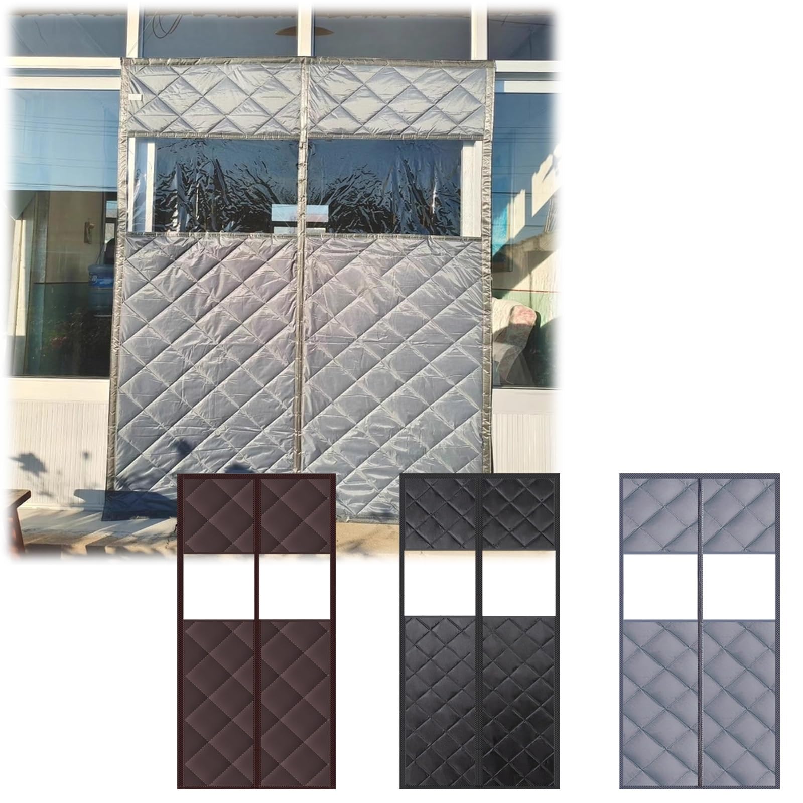 Rideau thermique magnétique noir 90x230 cm isolant pour porte