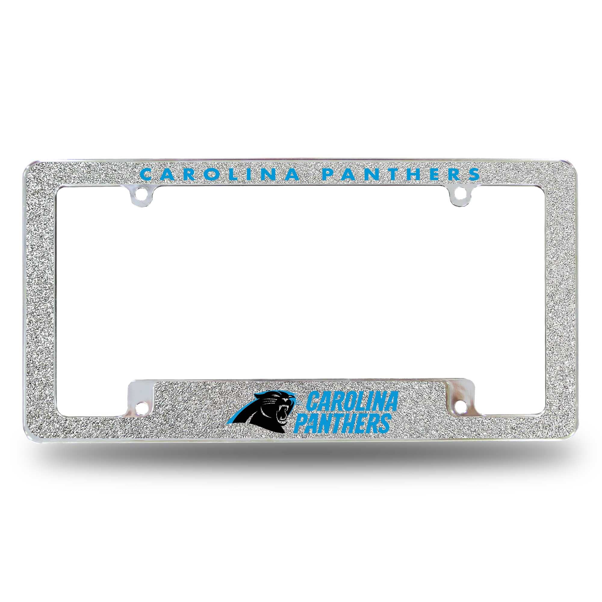 Rico Industries NFL Football Carolina Panthers Silver Chrome All Over Automotive Bling License Plate Frame , 12
