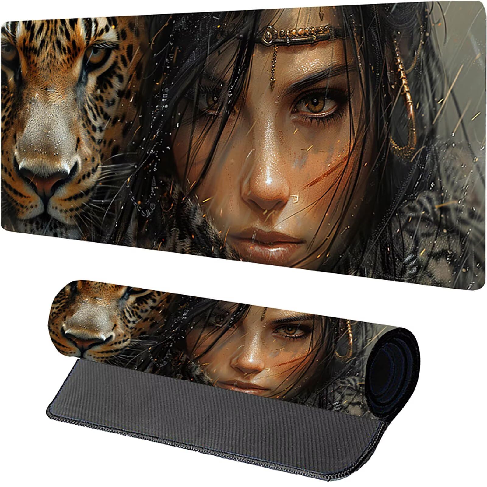 Tappetino Mouse XXL 1500 x 800 mm, Tappetino Mouse Donna, Gaming Mousepad Migliorare la Velocità e la Precisione, Mouse Pad con Base in Gomma Antiscivolo, Ufficio Accessori Gaming, Verde Y-3569