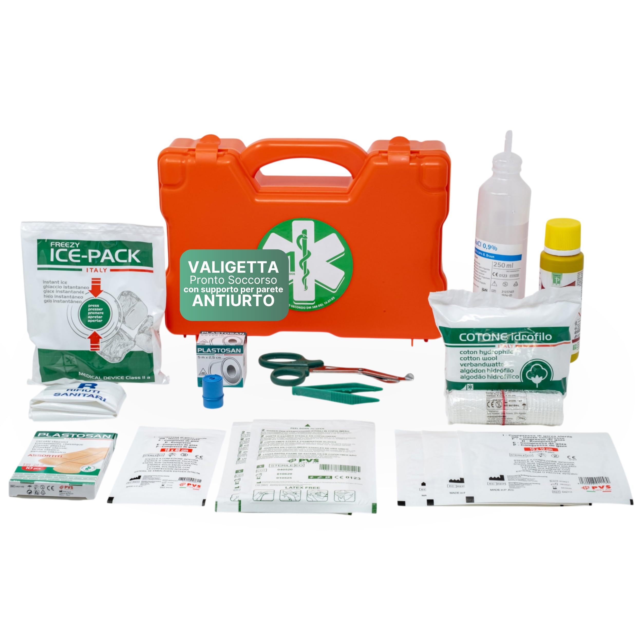 REMEDIA ONE - Cassetta Pronto Soccorso MEDIC 3 Allegato 2 Antiurto - Valigetta Pronto Soccorso con Maniglia e Supporto per Attacco a Parete
