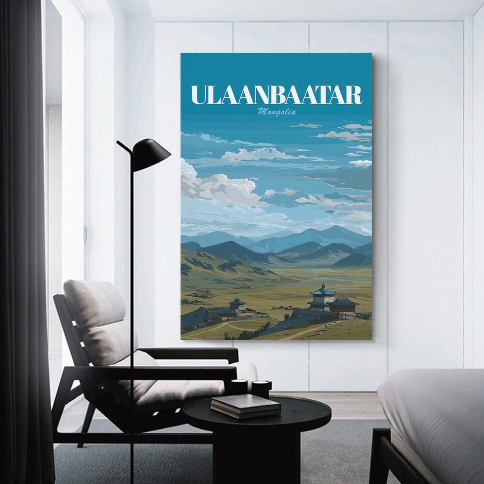 Junmoney Ulaanbaatar Mongolia Travel Room Decor Wall Art, 24x36inch(60x90cm), for Bedrooms, Workspaces And Everyday Interiors, An Adaptable Decor Piece for Home Use