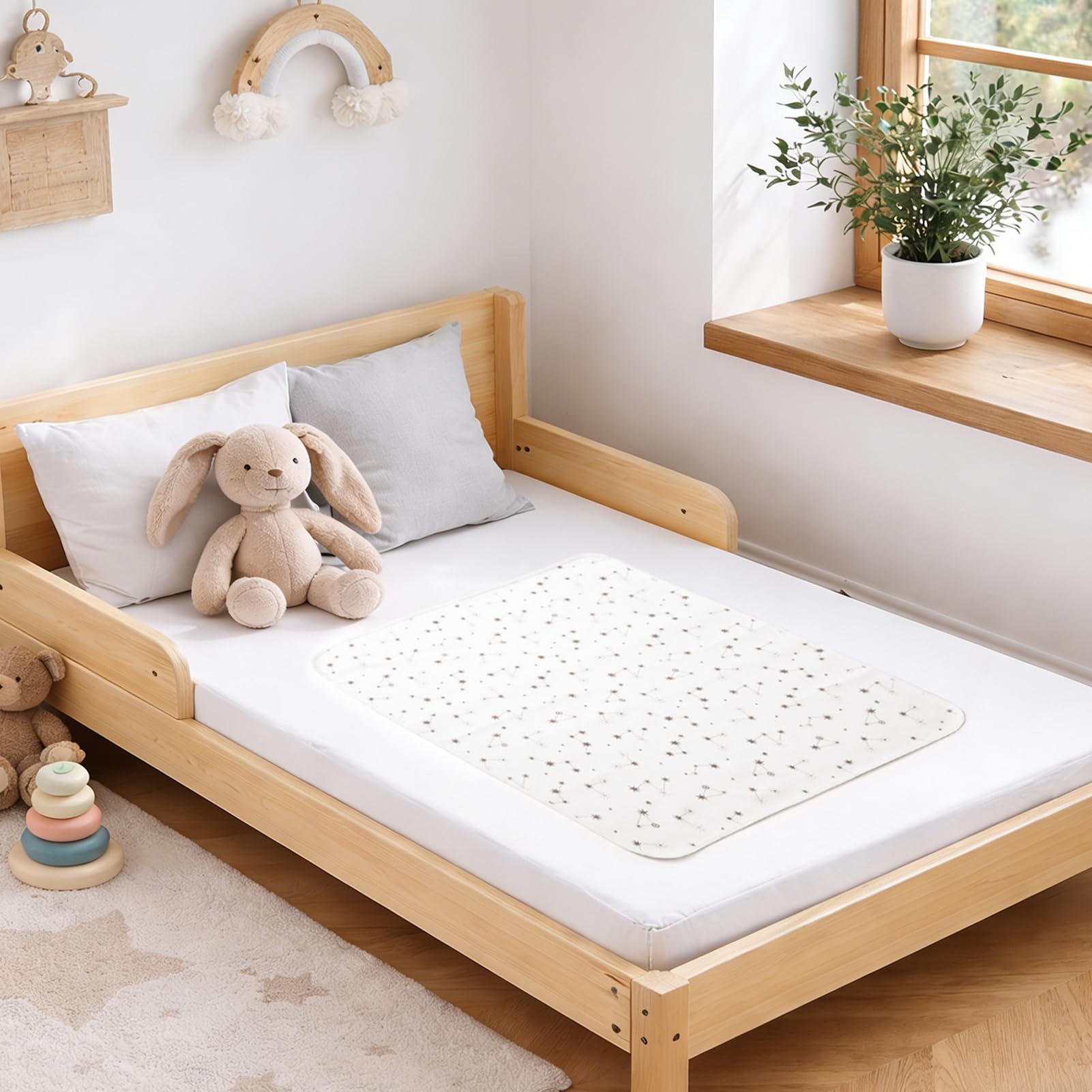 Protector de colchón impermeable para bebé, lavable, reutilizable, de 31 x 40 pulgadas, protector de colchón para incontinencia, para niños, constelación
