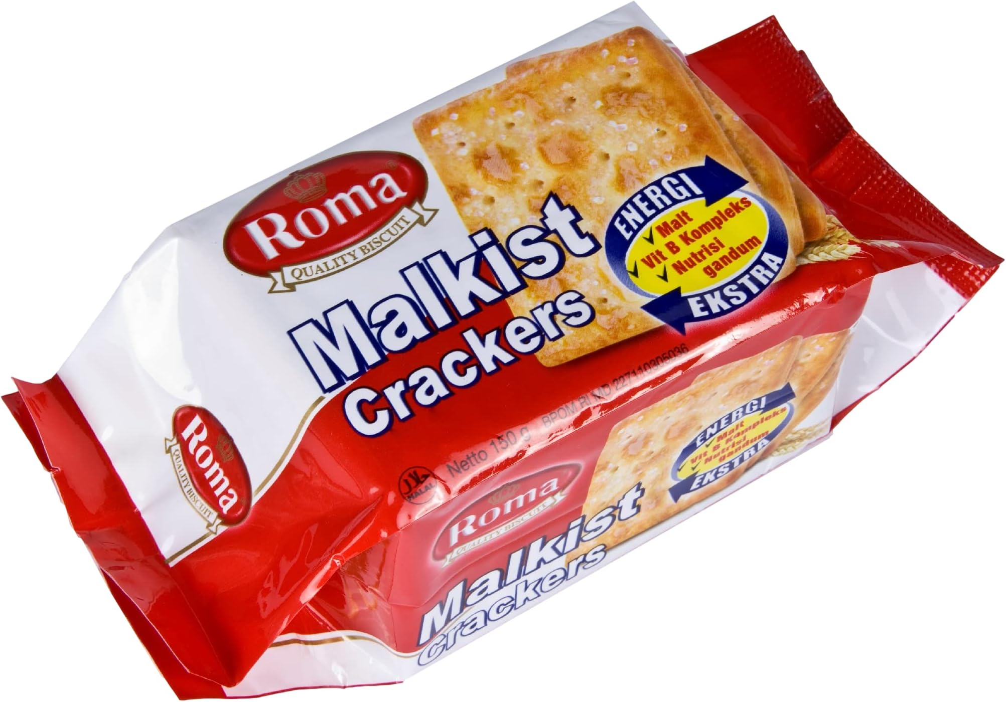 Mayora Roma Malkist Sugar Crackers 105g – Crispy & Sweet Snack, Individually Packed, Perfect for Tea & Coffee