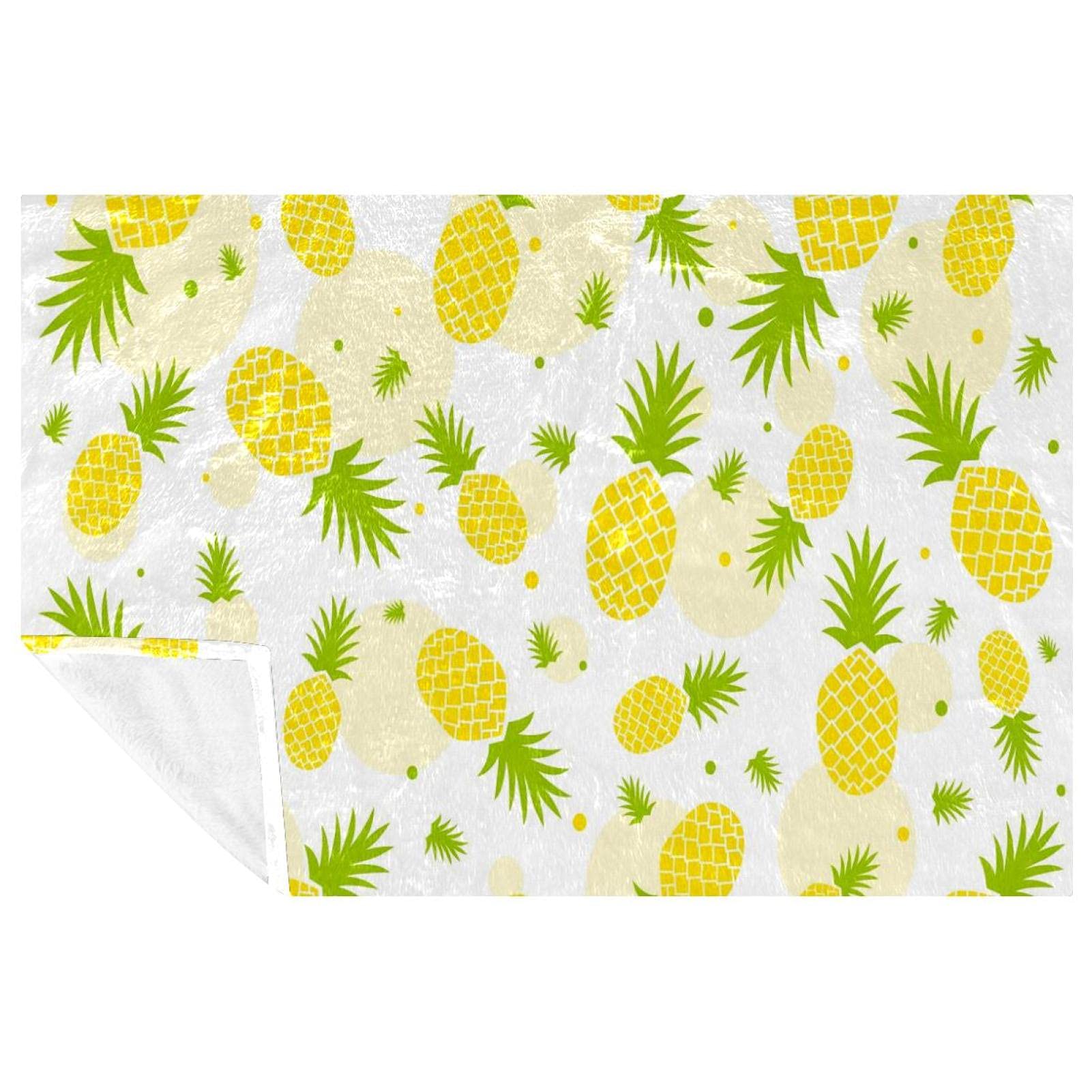 Couverture pique-nique et plage motif ananas tropical plaid pour canapé cosy
