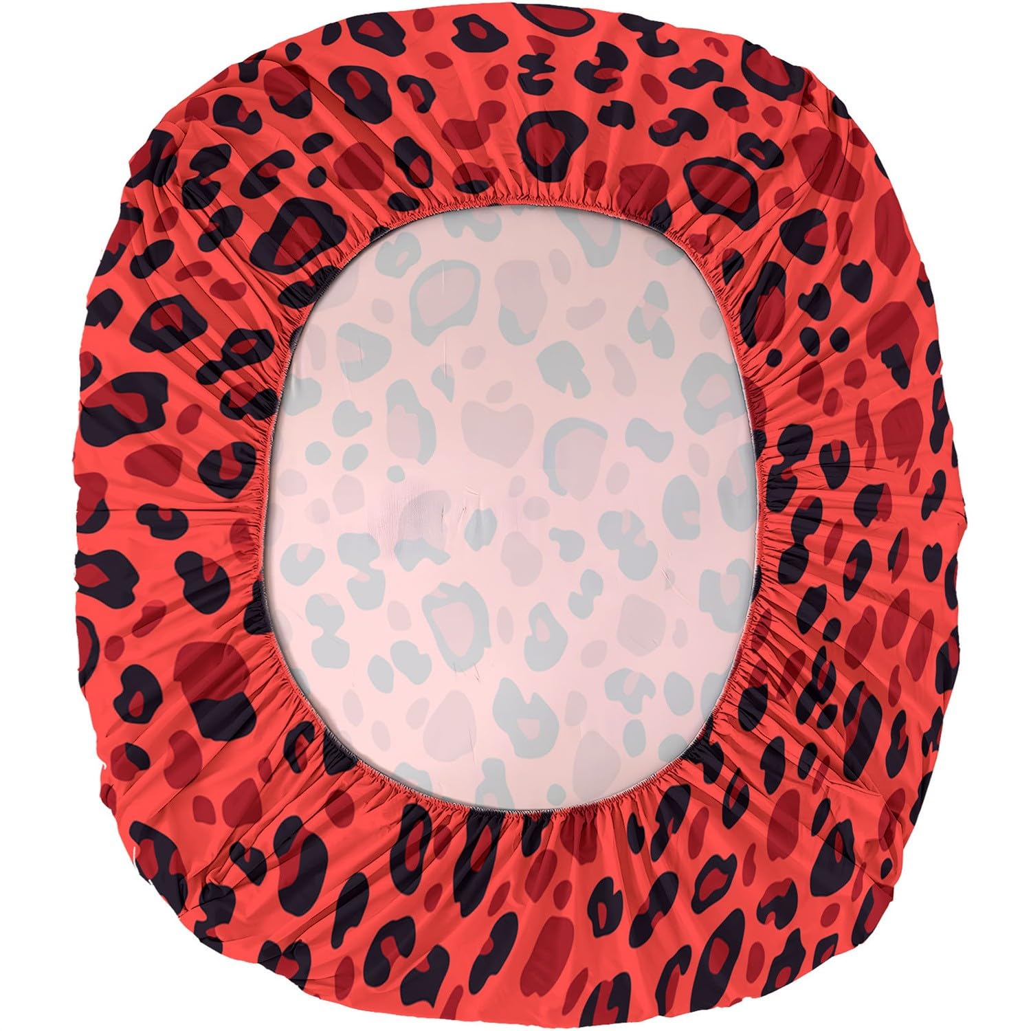 Lenzuolo con angoli profondi stampato con bellissimo motivo leopardato, 3 pezzi, con 2 federe, lenzuola in tessuto rosso in microfibra spazzolato extra morbido, 160 x 200 + 30 cm