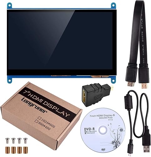 Miniatura 8 de Longruner Pantalla táctil capacitiva de 7 pulgadas pantalla LCD TFT Módulo HDMI de 1024 x 600 para Raspberry Pi 3 2 Modelo B y RPI 1 B A BB Negro PC