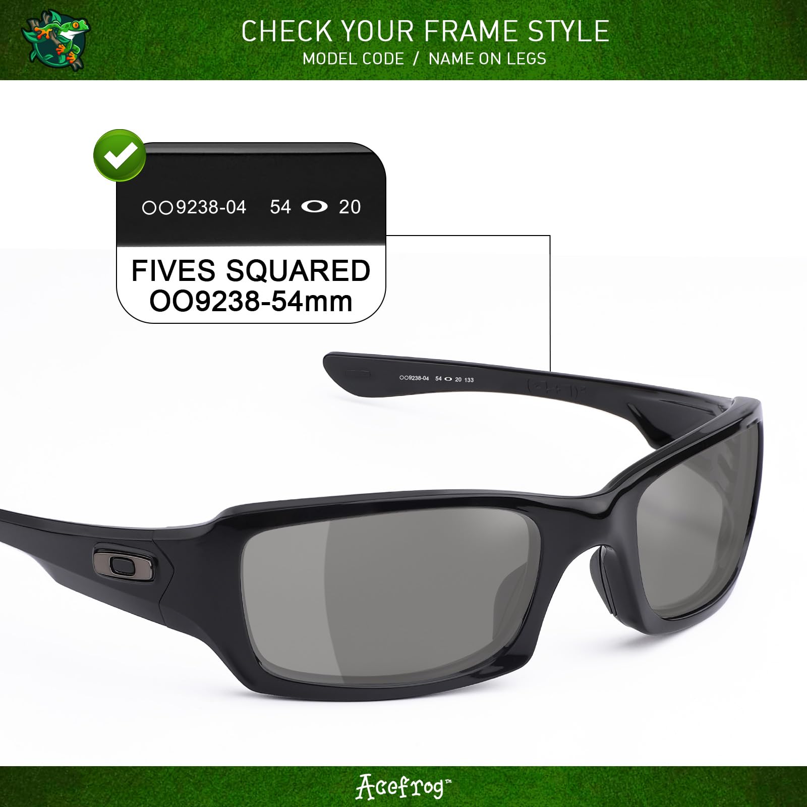 Acefrog 4 pares de lentes de repuesto polarizadas para Oakley Fives Squared (4+1)² OO9238, ajuste perfecto, inastillable, antiarañazos, paquete económico