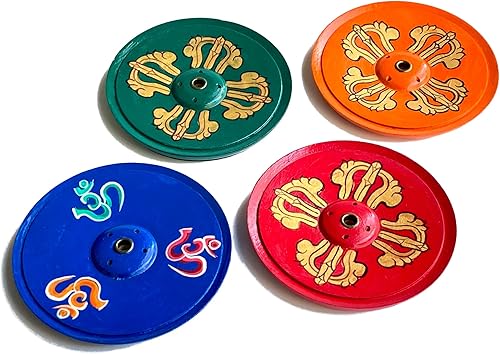 Miniatura 4 de Aroma Valley Divine Lotus - Soporte de incienso de madera pintado a mano y ecológico, para decoración del hogar, regalo de inauguración de la casa,