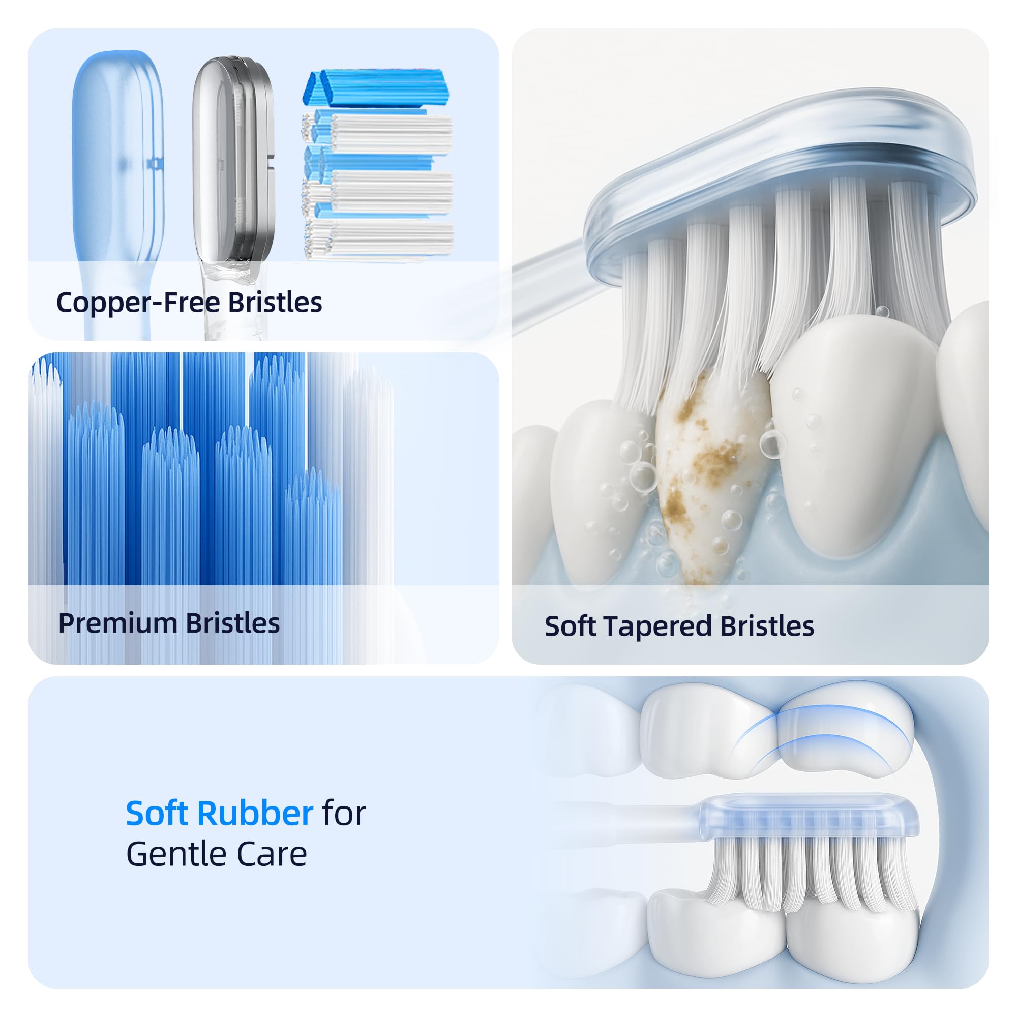SYNHOPE Cepillo de dientes sónico oscilante de 60°, limpieza eléctrica de 33 K rpm, amplitud de oscilación única de 60°, 3 cabezales de cepillo, IPX7 impermeable, blanqueamiento dental (Negro)