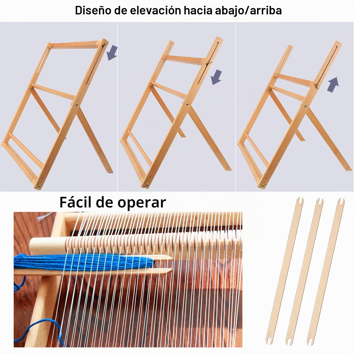 WILLOWDALE Telar de tejido con soporte, 25.2 pulgadas de alto x 19.3 pulgadas de ancho, kit de telar de madera para adultos, marco extragrande, desarrolla la creatividad para principiantes | Kit de telar de madera para principiantes, marco extragrande, de