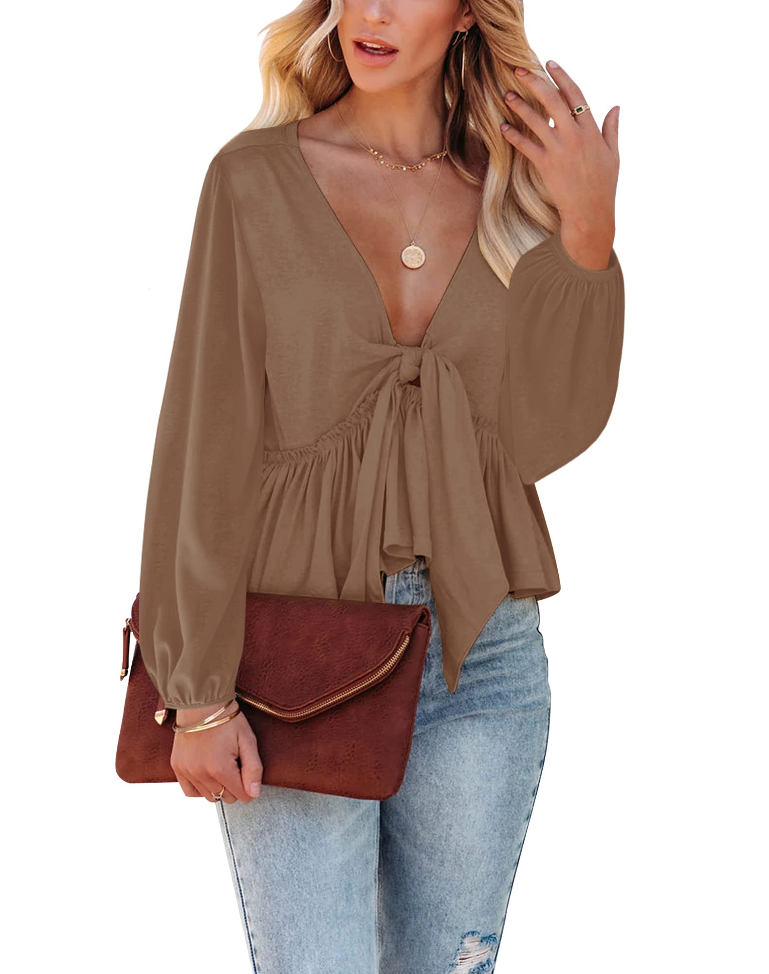 Women's Casual 3/4 Sleeve T-Shirt – Loose Fit Crew Neck Tunic Top, Summer Blouse, Polyester/Rayon Blend
