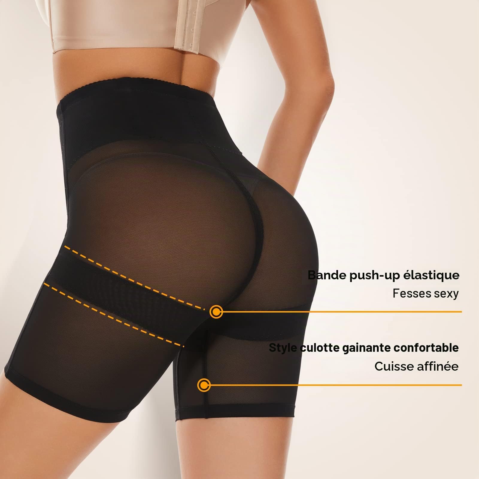 SIMIYA Femme Culotte Gainante Taille Haute Invisible sous Vetement Ventre Plat Contrôle Sculptante Gainante Anti Frottement Cuisse Minceur Shapewear