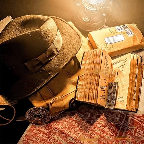 Miniatura 3 de Bisavch Indiana Jones - Diario del Santo Grial, réplica clásica de película, colección de cosplay, cuaderno de escritura de cuero vintage, regalo