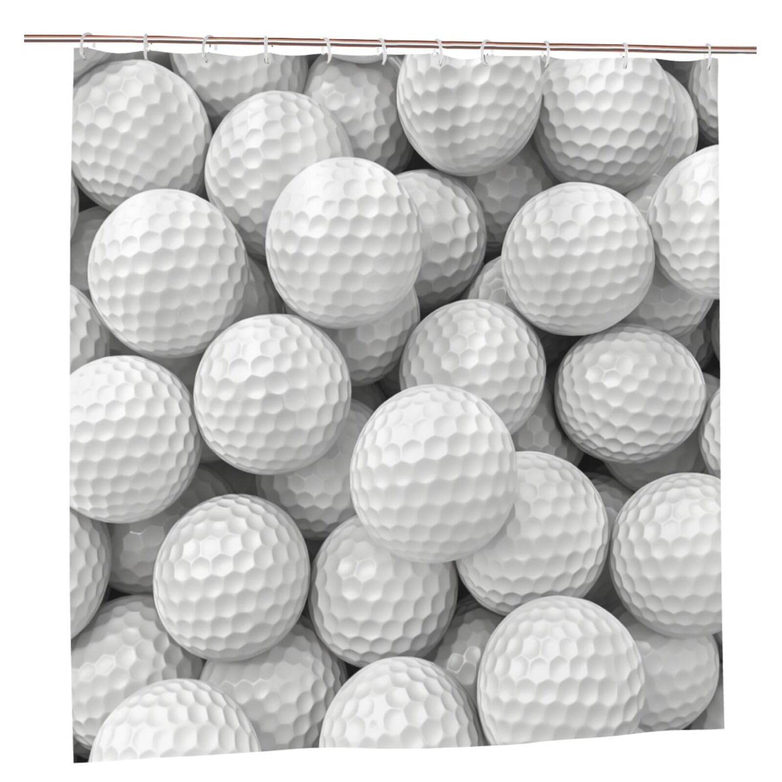 Rideau de douche avec crochets 183x183 cm tissu imperméable imprimé golf