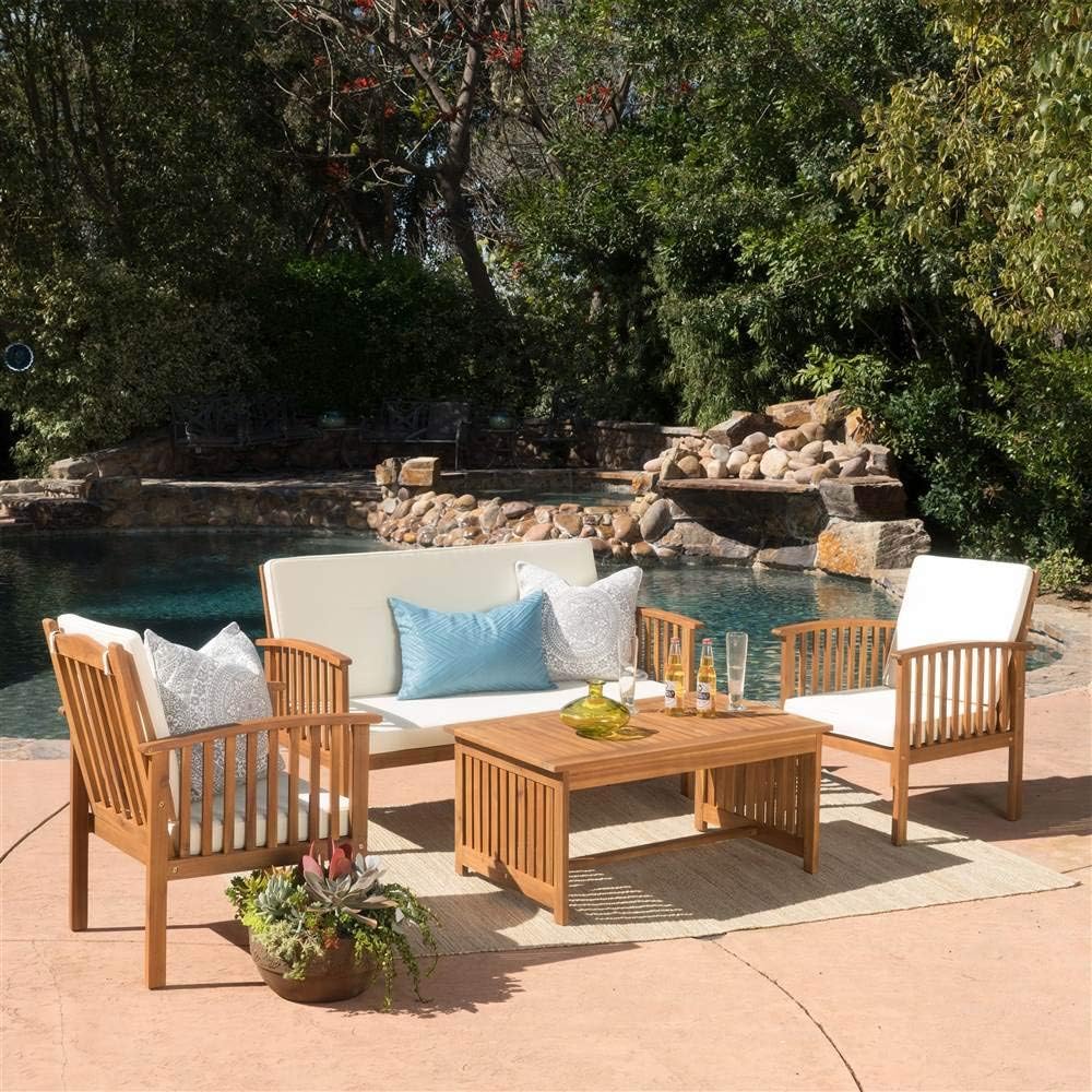 Christopher Knight Home 237012 Carolina Outdoor Acacia Sofa Set (4 Piece)