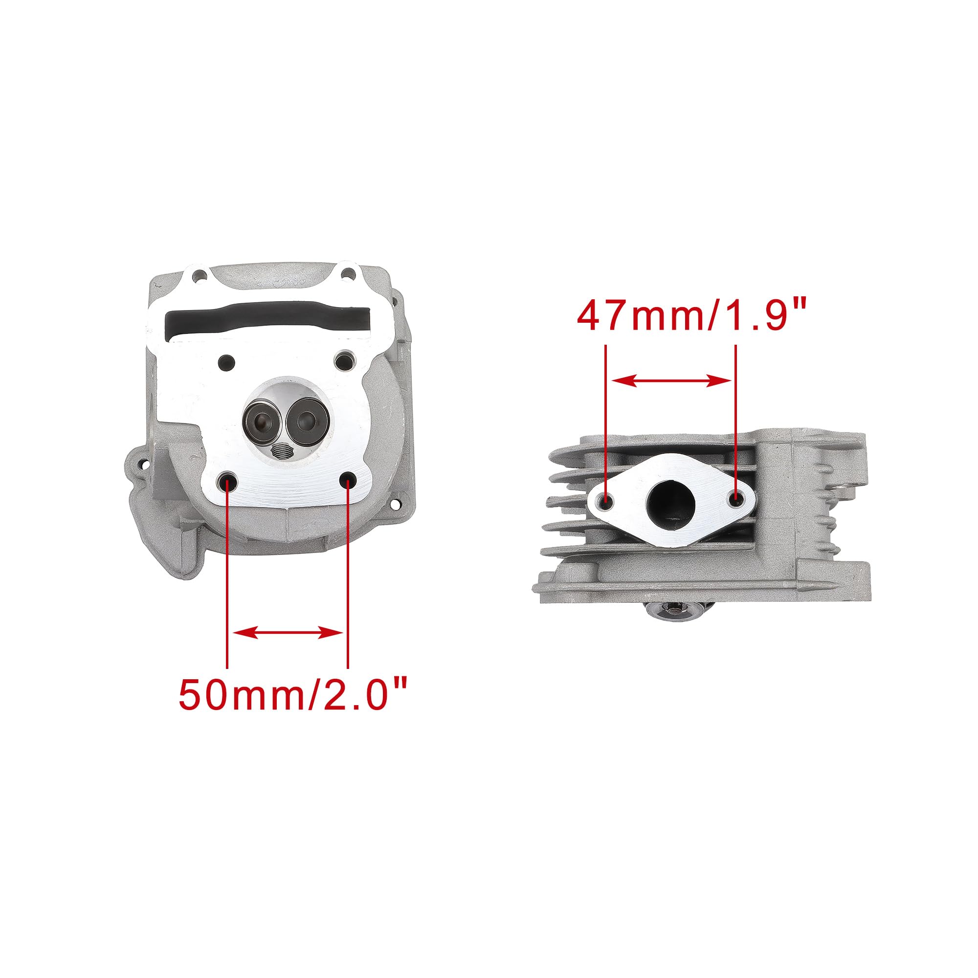 WOOSTAR 39mm Zylinderkopf 64mm Ventile Ersatz für 4-Takt GY6 49ccm 50ccm ATV Roller Moped 139QMA 139QMB Motor