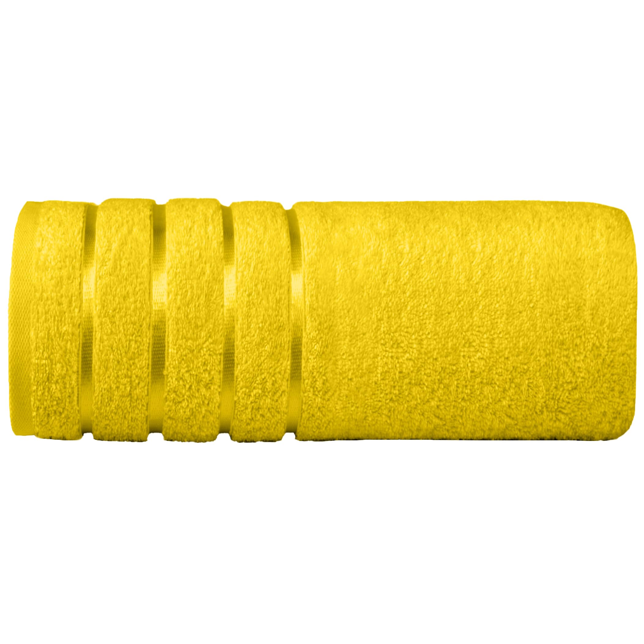Elegant Comfort 100% Turkish Cotton 4 Lines Viscose Stripe Jumbo Bath Towel - Hotel Spa Quality Extra Large 35 x 70 Inch Bath Towel Ultra Soft, Super Absorbent Quick Dry Large Bath Towel, Yellow