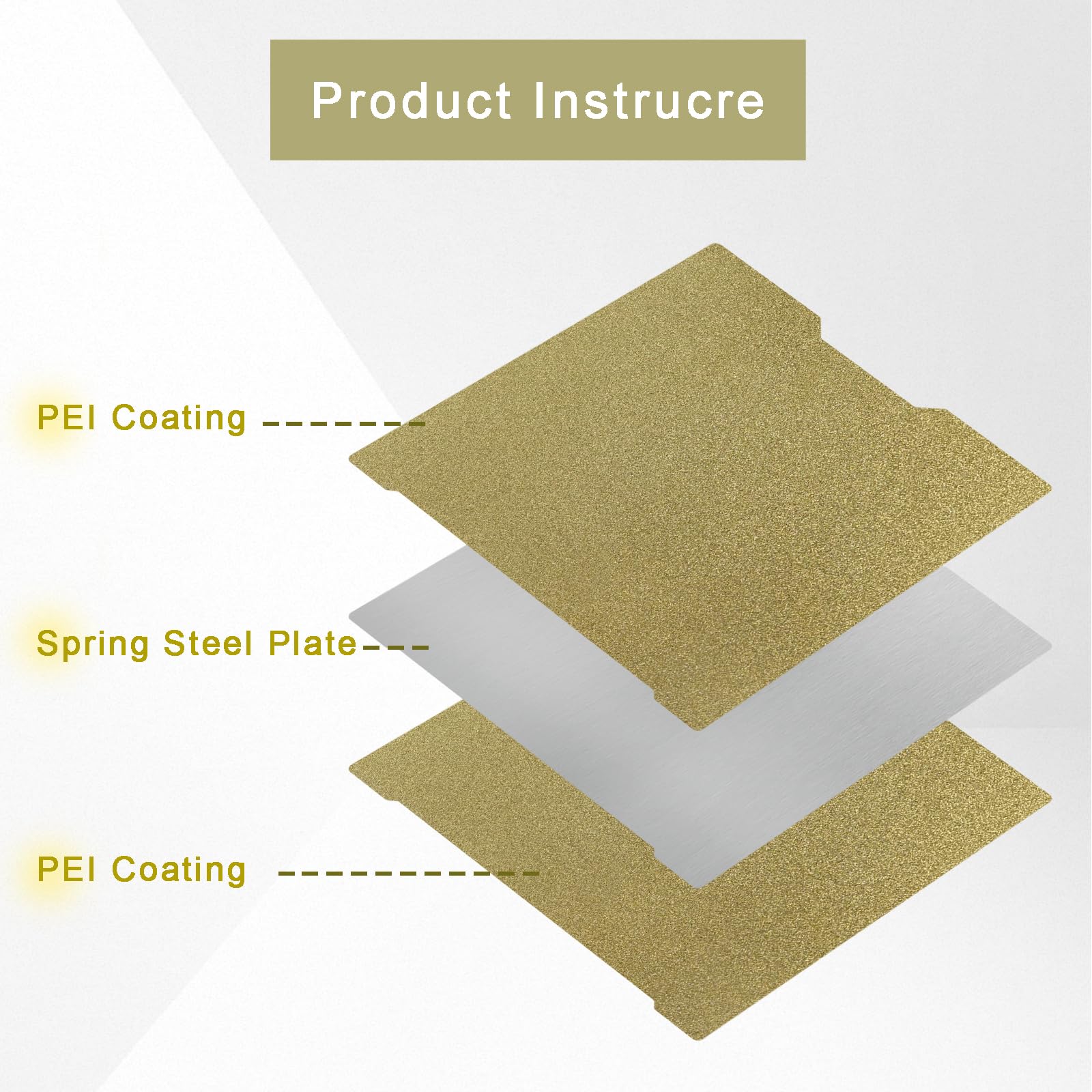 Dual-Seitige Texturierte PEI Build Plate Federstahl Druckbett für H2D H2S 3D Drucker