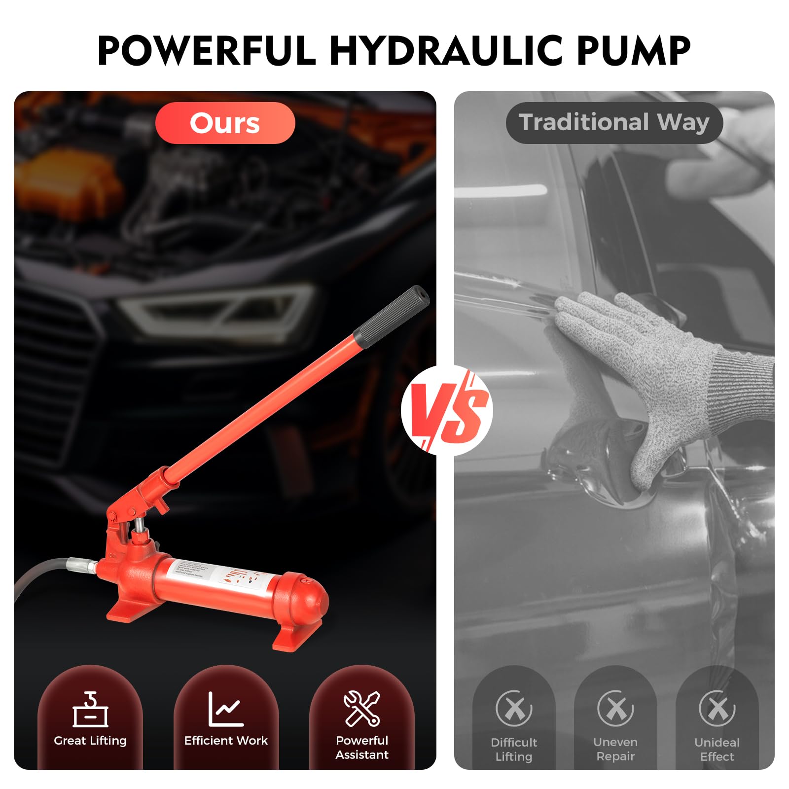 6 Ton Porta Power Hydraulic Jack, Heavy Duty Upgraded Hydraulic Combined Multifunctional Jack, for car Repairs Automobile Bodies and Frames, Trucks, Etc