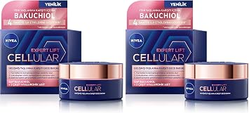 NIVEA Cellular Expert Lift Doğal Retinol Alternatifi Saf Bakuchiol ve Hyaluronik Asit içeren Kırışıklık Karşıtı ve Nemlendirici Gece Kremi 50 ml (2 paketi)
