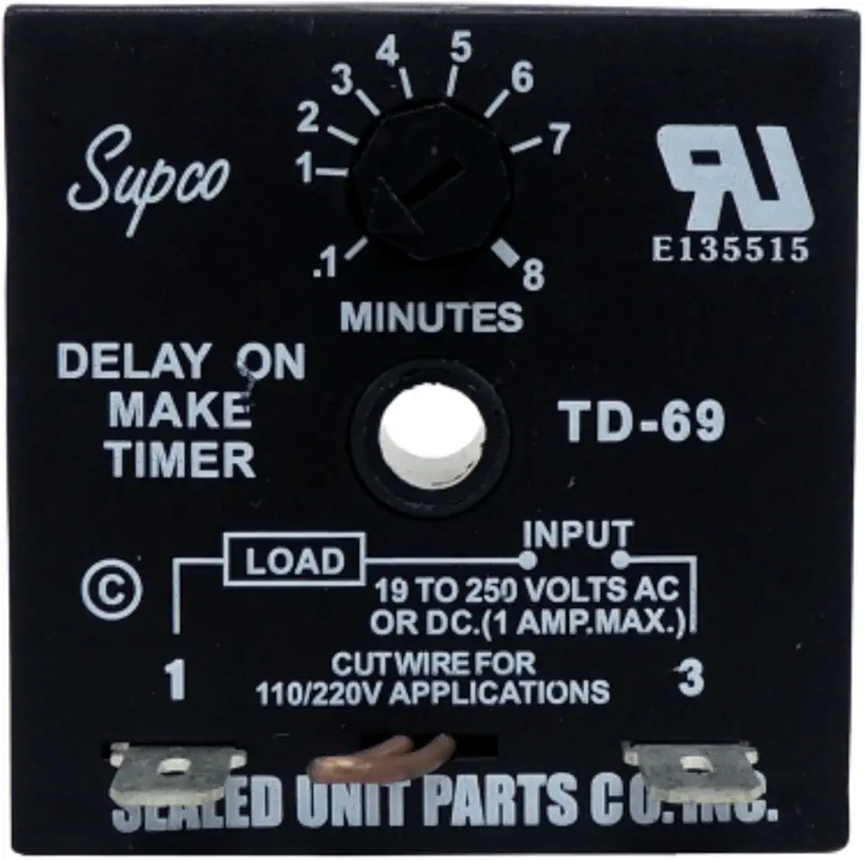TD60 Series Delay on Make Time Delays Timer Supco TD-69