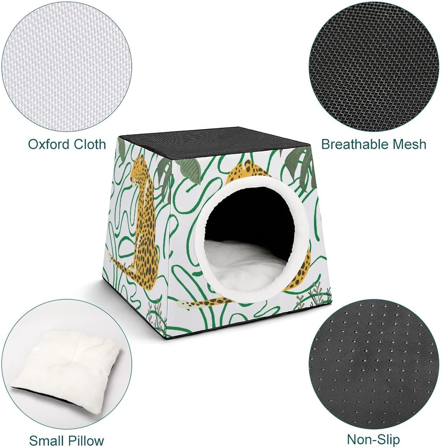 review Printed Pet House for Cats or Small Dogs Indoor Cat Bed Sofa Outdoor Cat Cube Condo Leopard Animal