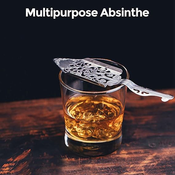 10 Pieces Absinthe Spoons, Stainless Steel Absinthe Cocktails Spoon Making Kit Gothic Absinthe Fountain Spoon Dripper