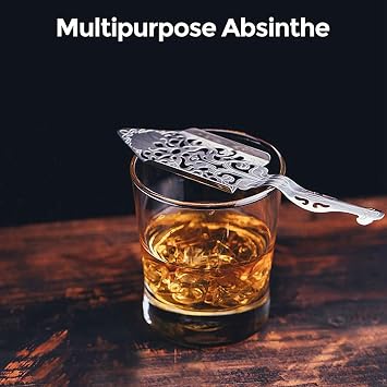 10 Pieces Absinthe Spoons, Stainless Steel Absinthe Cocktails Spoon Making Kit Gothic Absinthe Fountain Spoon Dripper