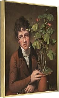 YFET Rembrandt Peale Rubens Peale With A Geranium Poster Canvas Poster And Wall Art Picture Print Modern Family Bedroom Decor Posters Metal Gold 12x16in