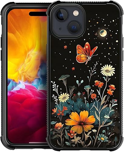 Vista 68 de Case for iPhone 15 Plus - Stained Glass Mosaic Fiesta Fun Case with Tempered Glass Back and Soft Silicone TPU Shock Protection