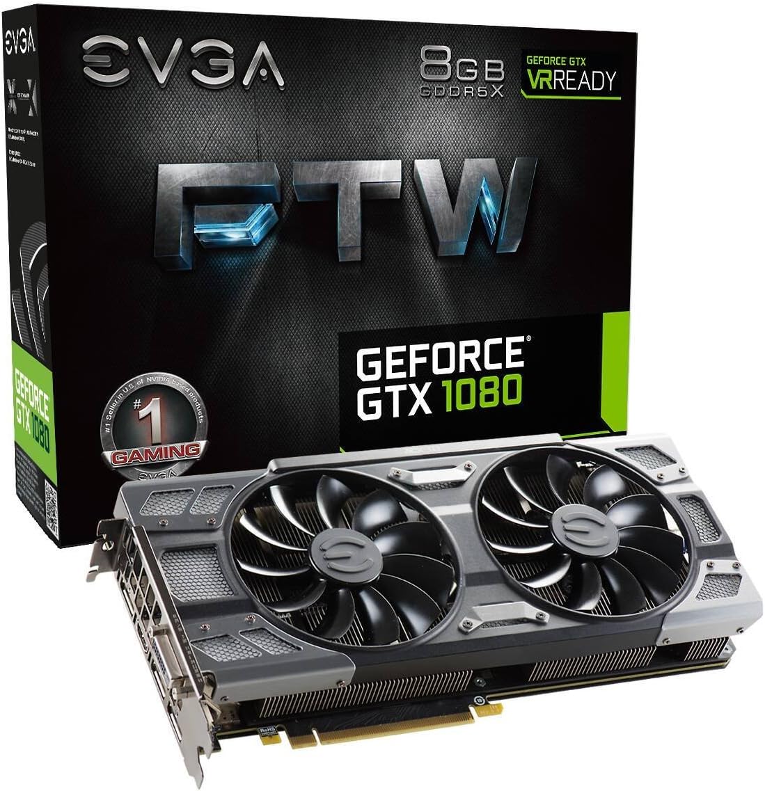 EVGA GeForce GTX 1080 FTW GAMING ACX 3.0, 8GB GDDR5X, RGB LED, 10CM FAN, 10 Power Phases, Double BIOS, DX12 OSD Support (PXOC) Graphics Card 08G-P4-6286-KR (Renewed)
