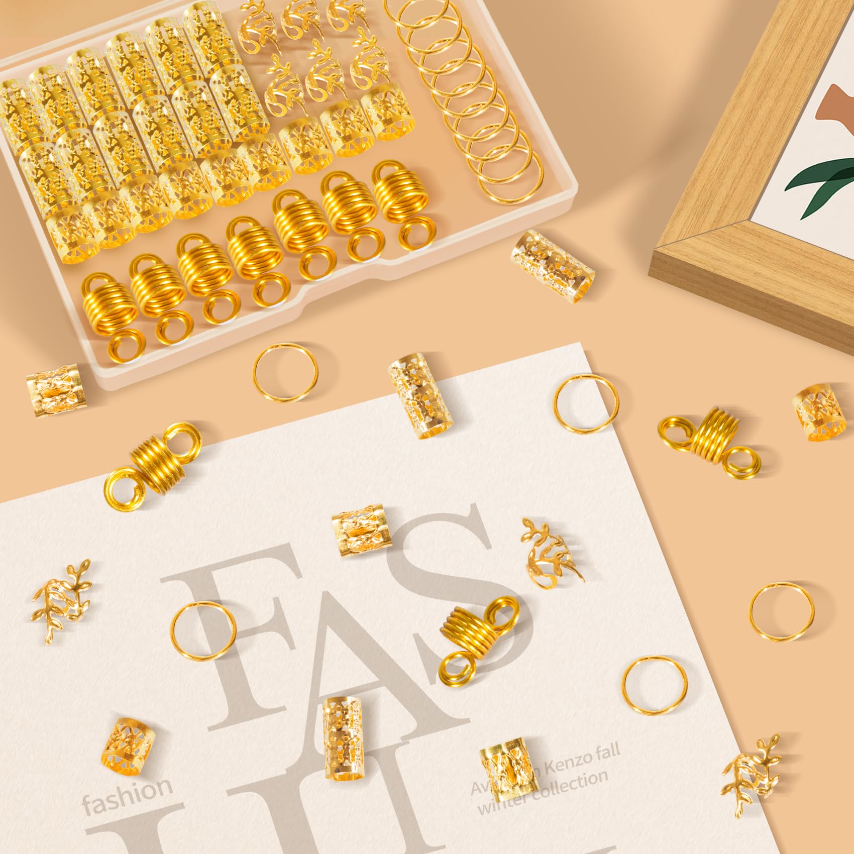 30 Perline Regolabili Color Oro Per Polsini, Anelli Per Polsini Con - Foto 11