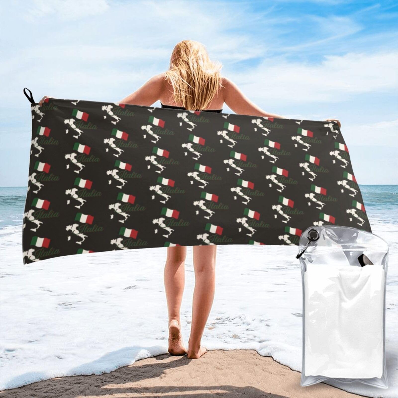 FHIZOAL Italian Silhouette Quick Dry Towel Microfibre Towel Super Absorbent Ultra Compact Gym Sports Beach Camping Travel