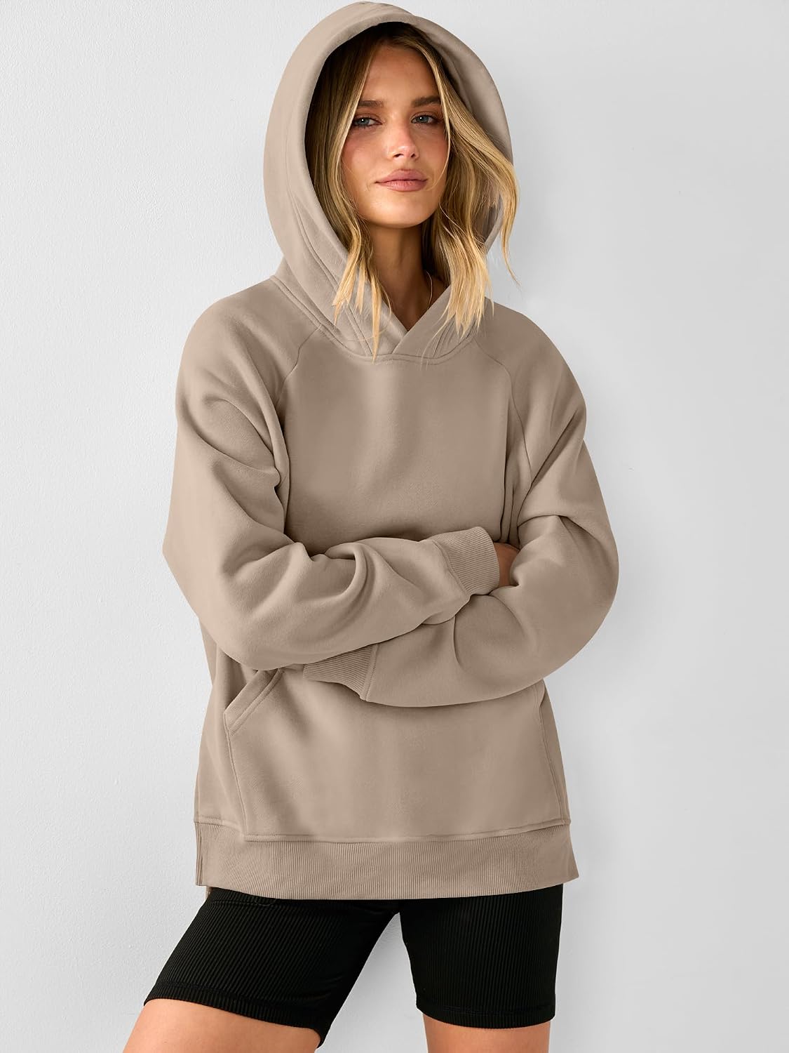 ANRABESS Womens Oversized Hoodies Long Sleeve Sweatshirt Shirts | Pullover Comfy Fleece Feel, Hoody Side Slit, Kangaroo Pocket, Fall Casual Wear, Y2K Teen Clothing, Winter Daily Warm