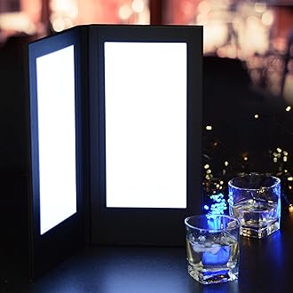 LED Rechargeable Menu Cover Holder 5.5" x11", LED Backlit Menu Holder Illuminated Black Leatherette Menu Holde/Check Displayer for Restaurant Bars and Fine-Dining Establishments