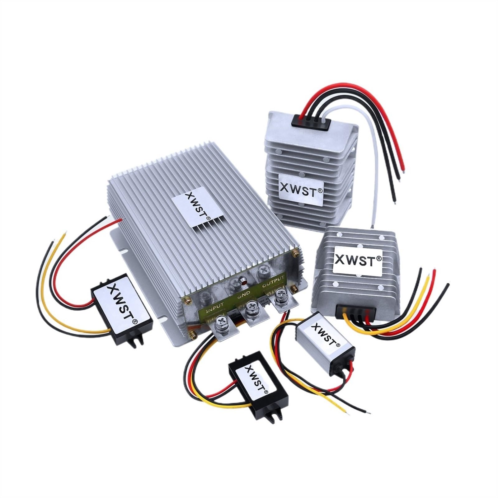 Konwerter prądu stałego 24 V na 13,8 V 1 ~ 100 A DC Moduł regulatora napięcia Wysokowydajny konwerter mocy Buck do samochodu (25A aluminium L)